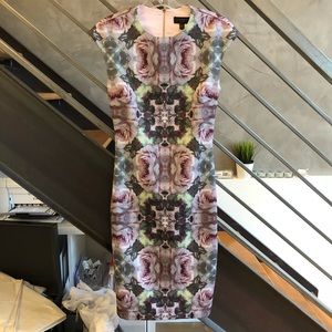 Ted Baker green and pink kaleidoscope dress size 1